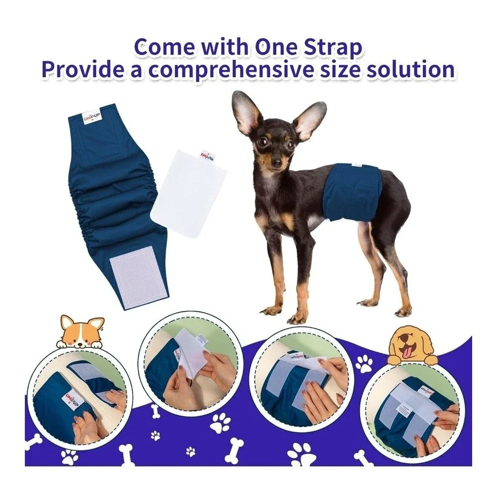 small UNIPUP Washable Belly Band Diaper Male Dogs Pack of 3 High Absorbing SM1